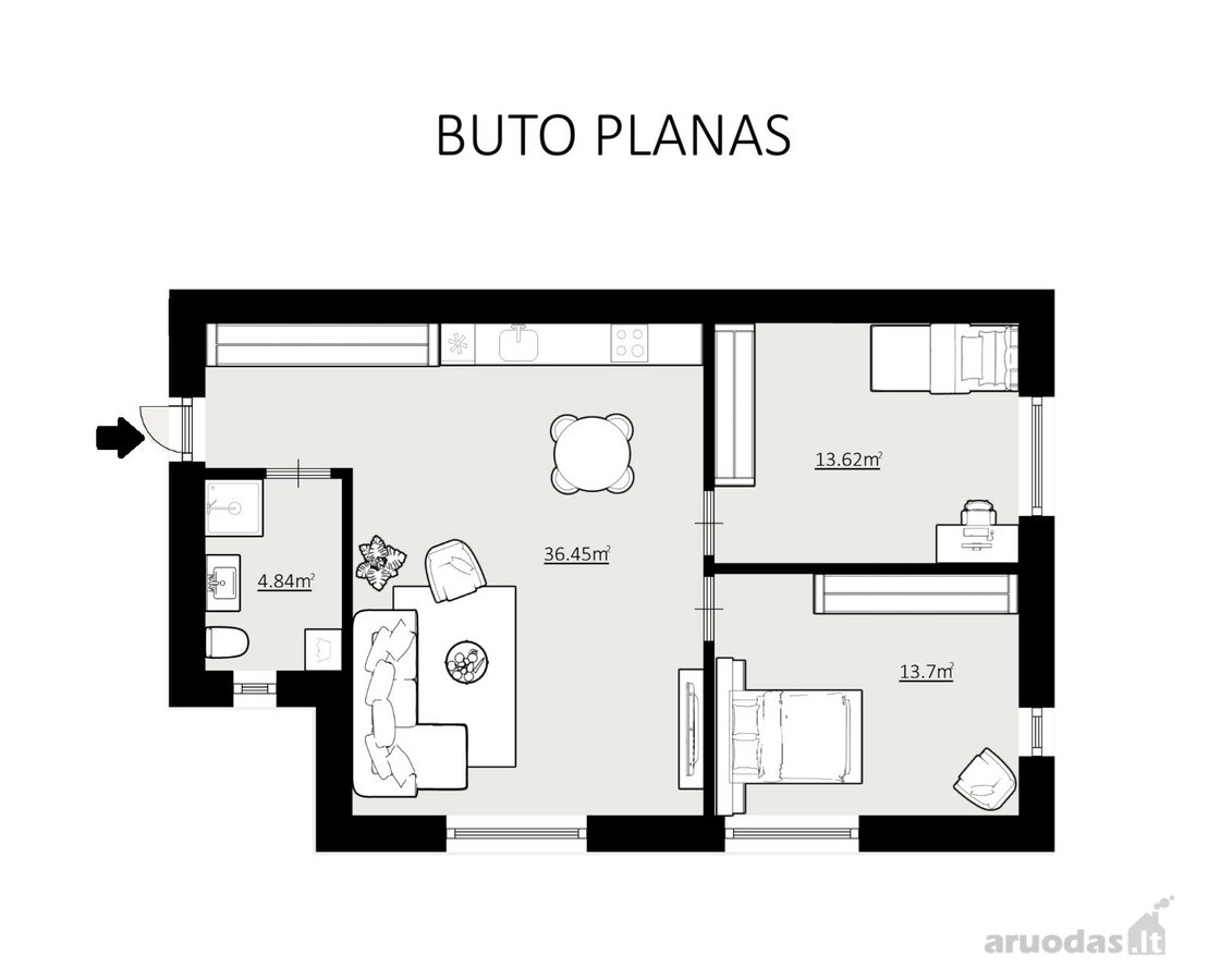 Parduodamas patogiai suplanuotas 3-jų - nuotraukos Nr. 16