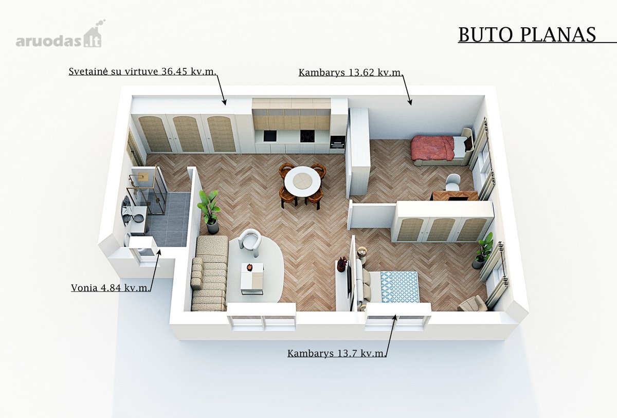 Parduodamas patogiai suplanuotas 3-jų - nuotraukos Nr. 17
