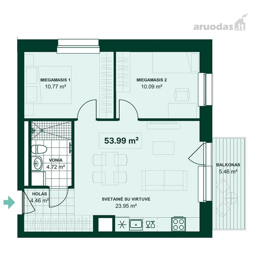 Jaukus 3 Kambarių Butas Su Privačia Parkingo - nuotraukos Nr. 20