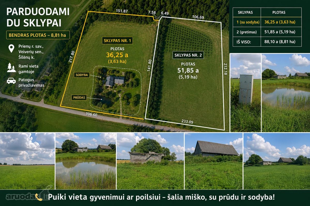 Parduodama Sodybavietė Su 8,81 Ha Žemės – - nuotraukos Nr. 2