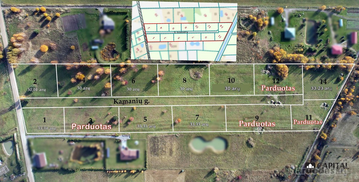 Parduodami namų valdos sklypai Kamanių GT. - nuotraukos Nr. 3