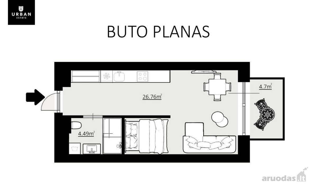 Stilingai Ir Šviesiai Įrengtas Butas Naujame - nuotraukos Nr. 19