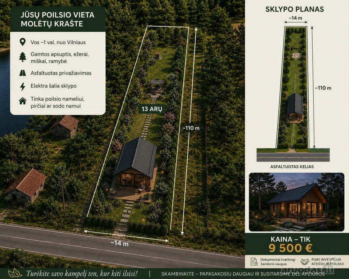 Nuosavas Kampelis Molėtų Krašte – Vos Už 9 500 €! - nuotraukos Nr. 5