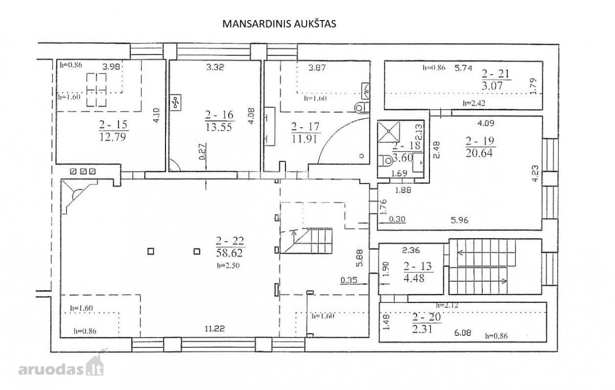 Erdvus 174,57 kv. m butas per du aukštus – - nuotraukos Nr. 22