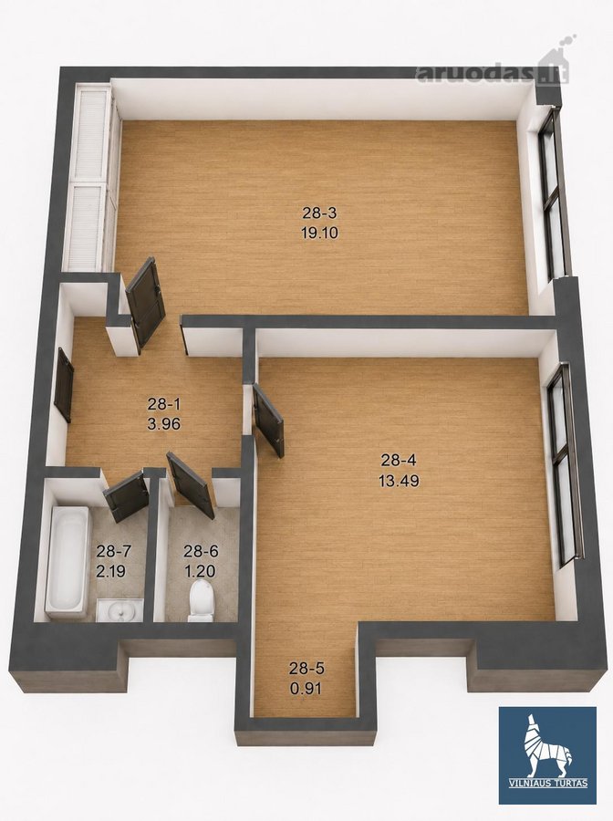 2 kambarių butas Baltupiuose prie pat miško - nuotraukos Nr. 14
