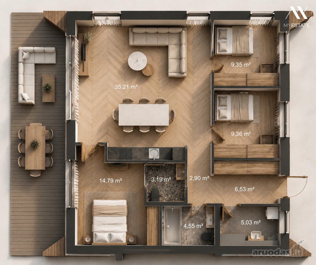 Šiuolaikinės architektūros namas moderniame - nuotraukos Nr. 13