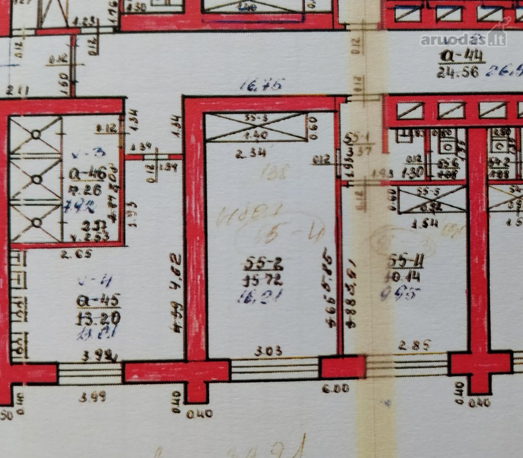 Dviejų kambarių buto plotas – 33,11 m². - nuotraukos Nr. 12