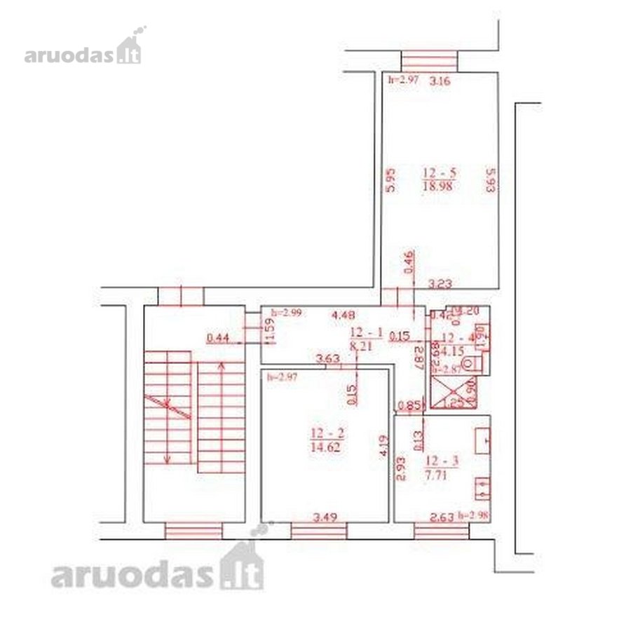 Išnuomojamas erdvus ir šviesus 2-jų kambarių - nuotraukos Nr. 13