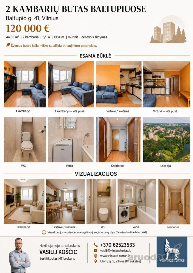 2 kambarių butas Baltupiuose prie pat miško - nuotraukos Nr. 15