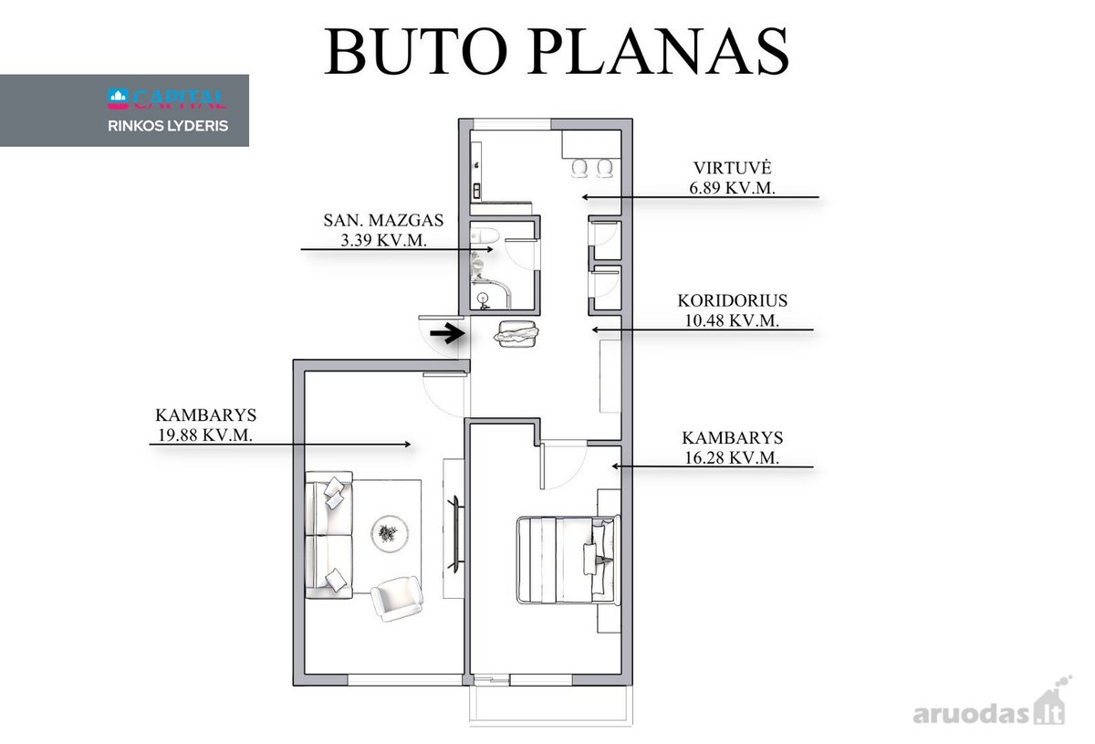 Parduodami Apartamentai Strategiškai Laabi - nuotraukos Nr. 20