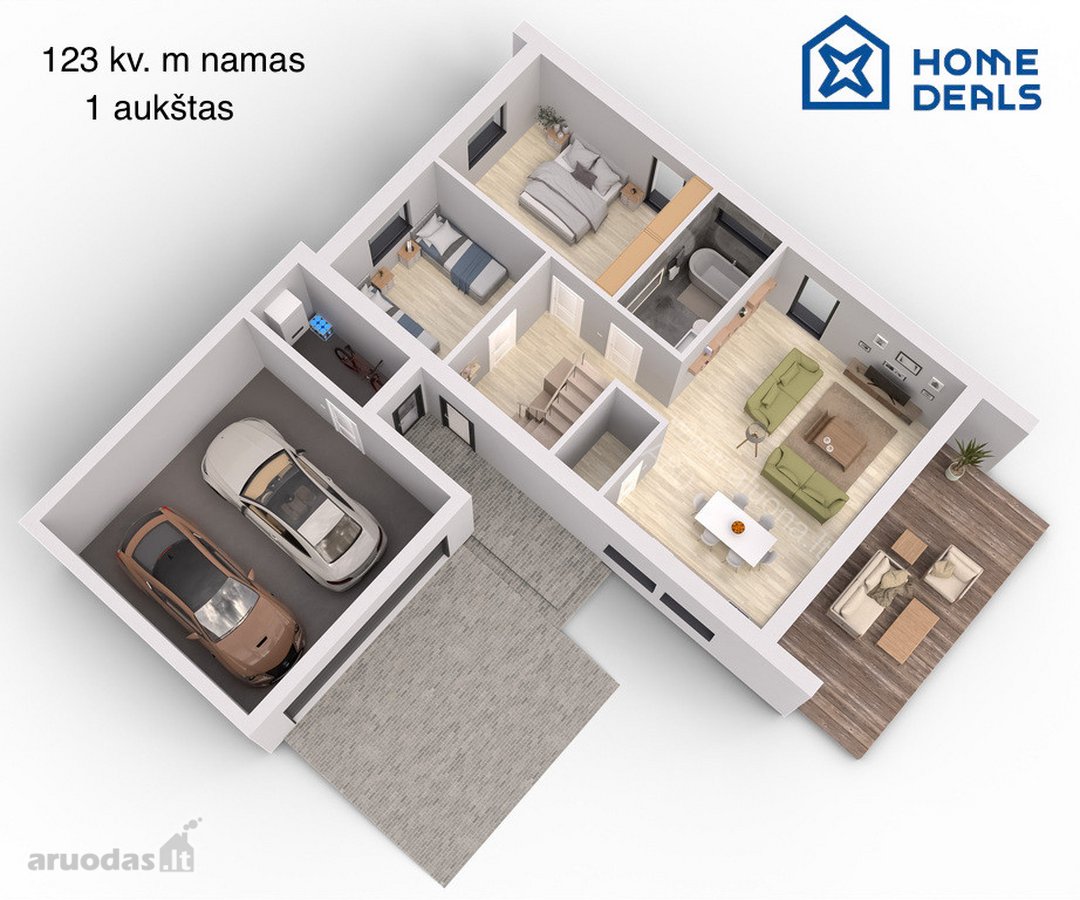 Parduodami du 123 m² ir 50 m² namai bendrame - nuotraukos Nr. 27