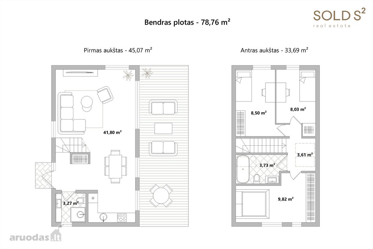 Vos 5 individualių modernių namų kvartalas, - nuotraukos Nr. 13