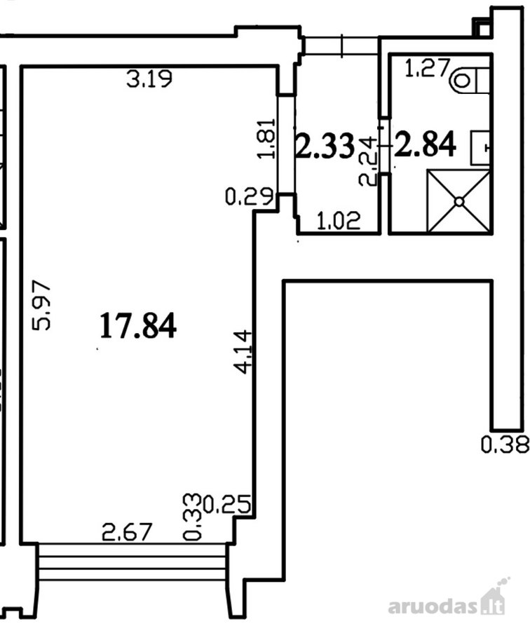 1 kambario loftas - Vilnius, Aukštieji - nuotraukos Nr. 15