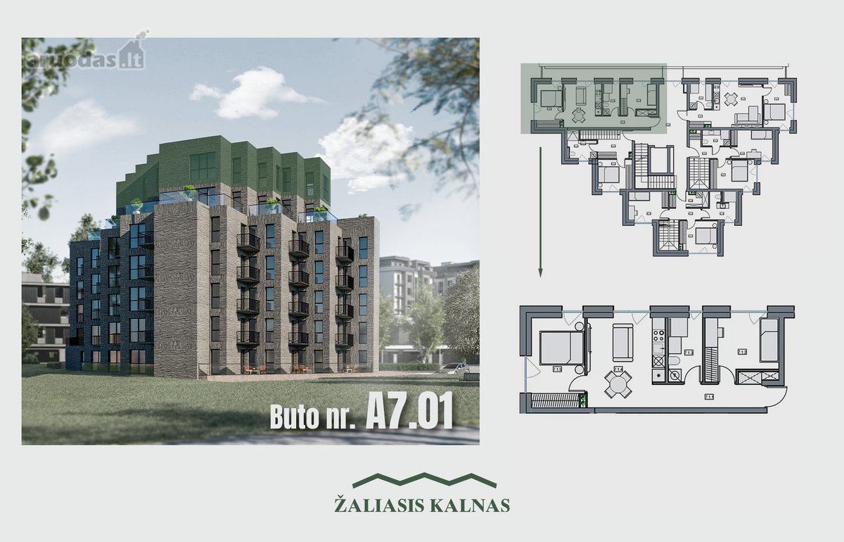 Vienintelis likęs projekto apartamentas su - nuotraukos Nr. 27