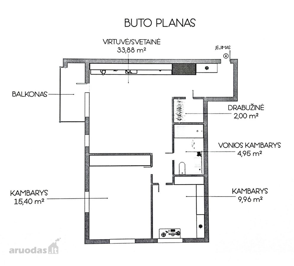 Pilnai įrengtas trijų kambarių butas „Oslo - nuotraukos Nr. 36