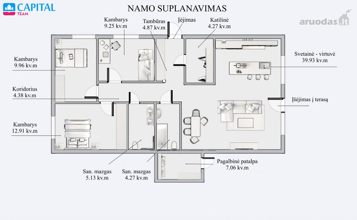 Parduodamas Vieno Aukšto Sublokuotas 102 Kv.m - nuotraukos Nr. 17