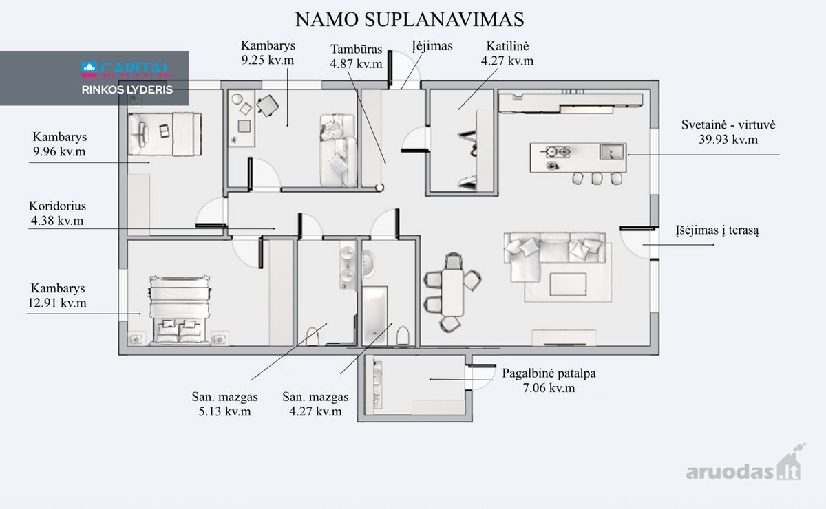 Parduodamas Vieno Aukšto Sublokuotas 102 Kv.m - nuotraukos Nr. 16