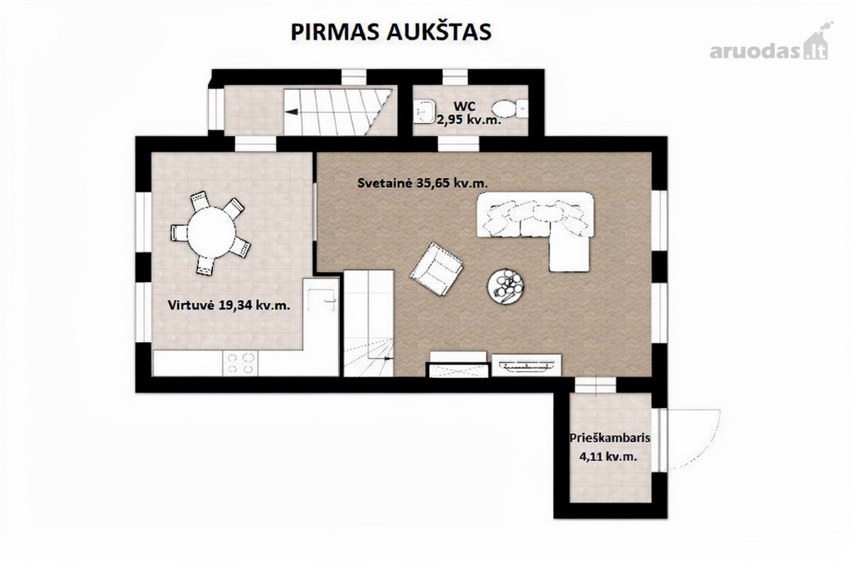 Nuomojama Erdvi Namo Dalis Prestižinėje M. K. - nuotraukos Nr. 17