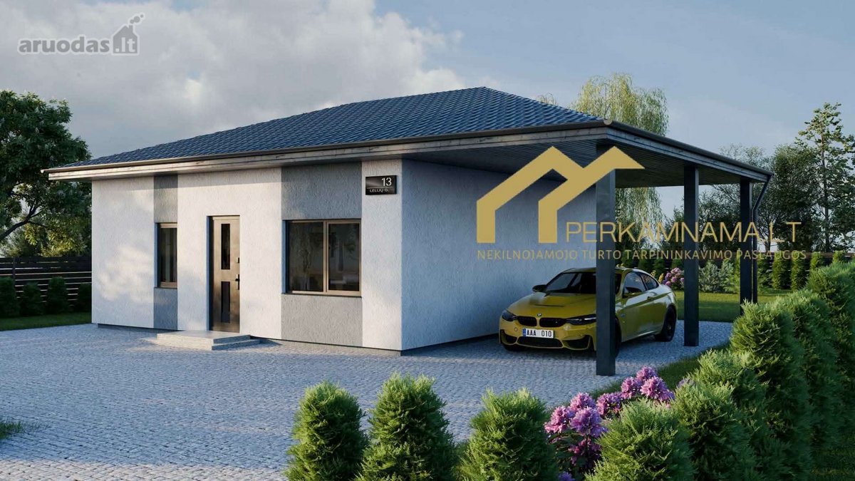 Parduodamas naujos statybos 50 m² karkasinis - nuotraukos Nr. 6