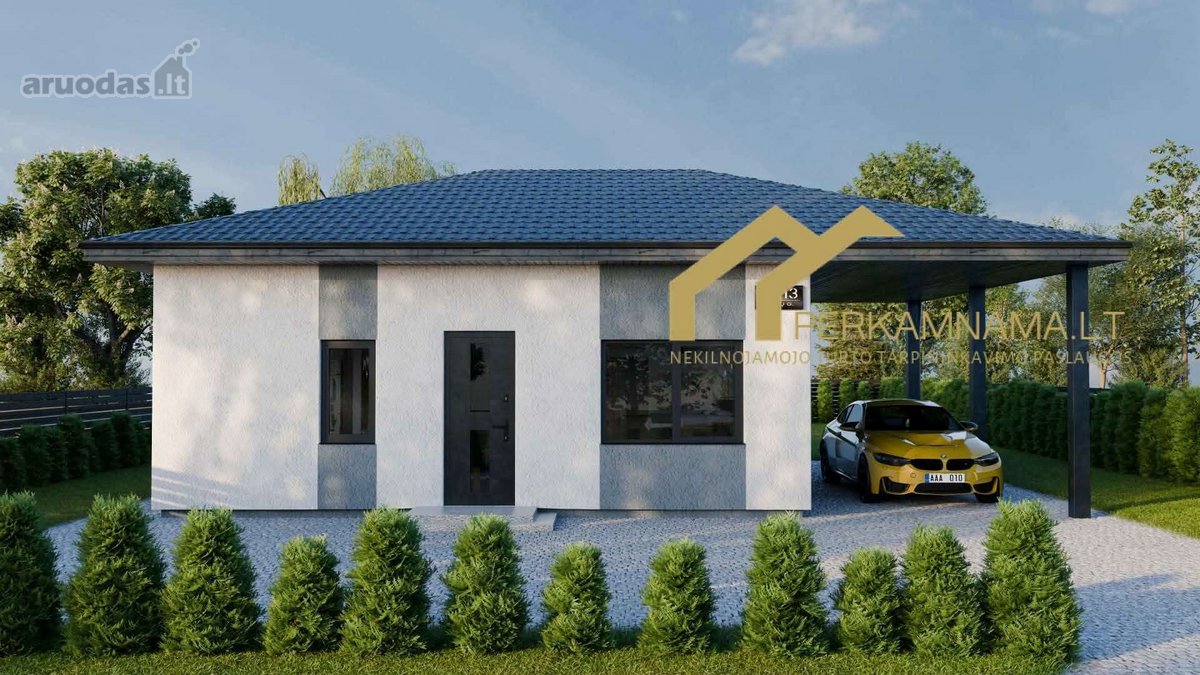 Parduodamas naujos statybos 50 m² karkasinis - nuotraukos Nr. 7
