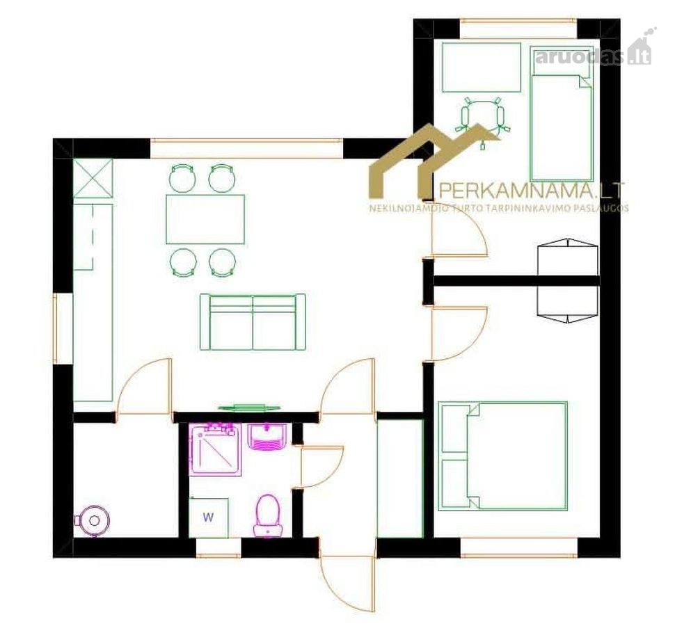 Parduodamas naujos statybos 50 m² karkasinis - nuotraukos Nr. 10