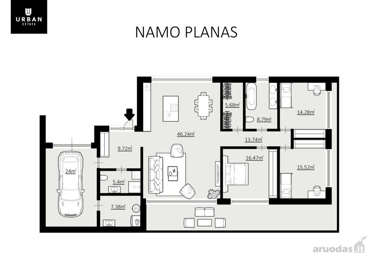 Modernios Architektūros A+ Klasės Namas Jūsų - nuotraukos Nr. 3