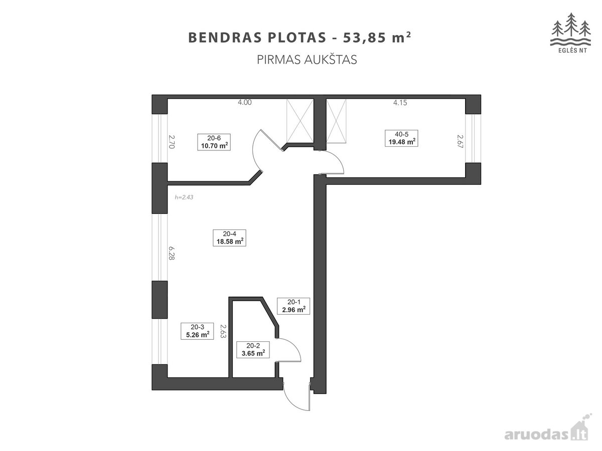 Parduodamas šviesus ir tvarkingas 3 kambarių - nuotraukos Nr. 15