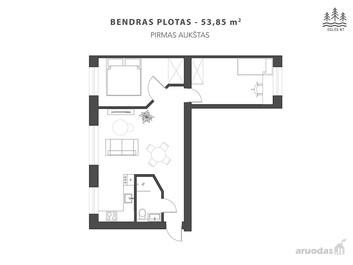 Parduodamas šviesus ir tvarkingas 3 kambarių - nuotraukos Nr. 16