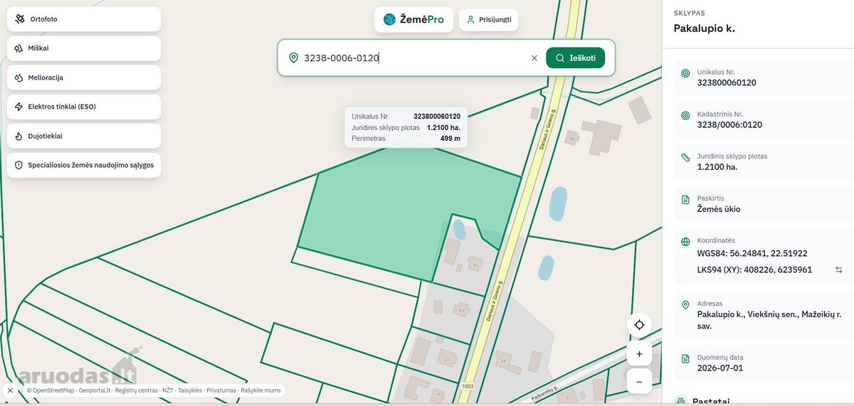 Parduodamas 1,21 ha žemės ūkio paskirties - nuotraukos Nr. 3