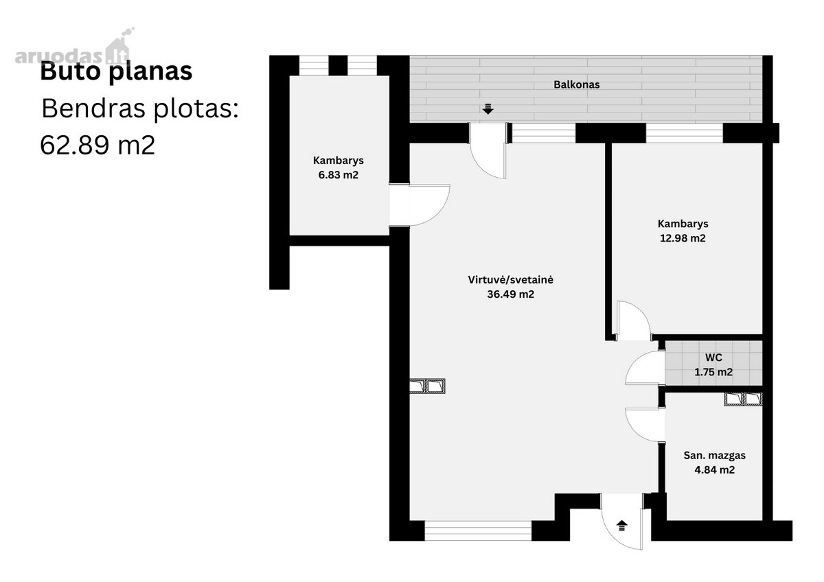 Parduodamas Trijų Kambarių Butas Žaliakalnyje - nuotraukos Nr. 19