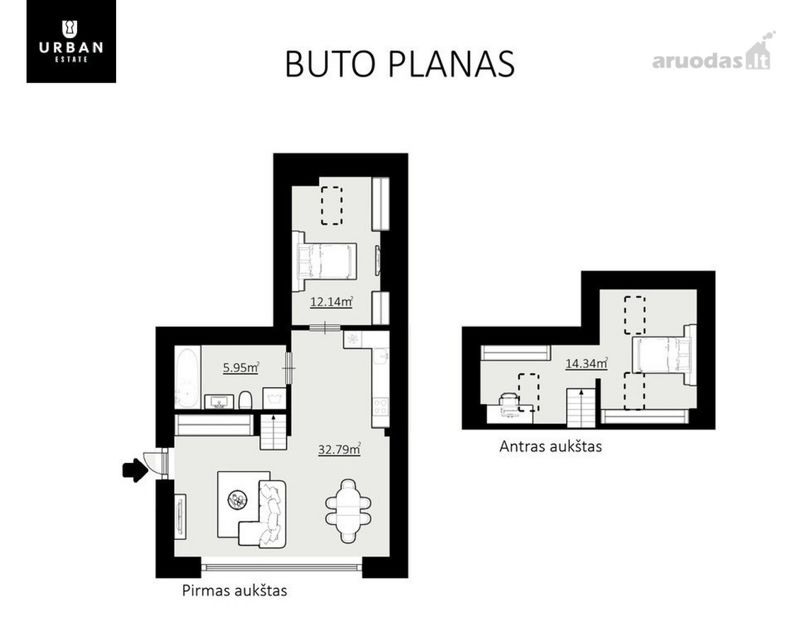 Erdvus Butas Aukštomis Lubomis Vilniaus - nuotraukos Nr. 21