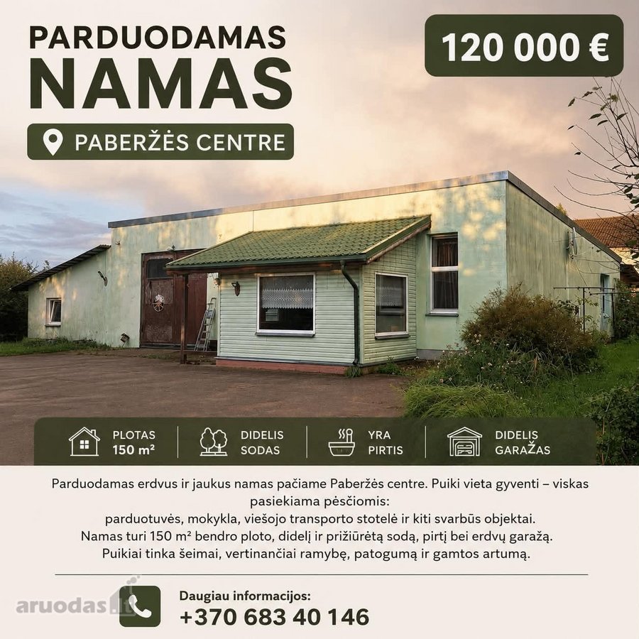 Parduodamas erdvus ir jaukus namas Paberžės - nuotraukos Nr. 2