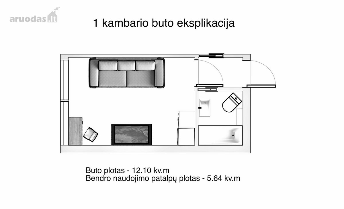 Parduodamas Jaukus 1 Kambario Butas Bloke - nuotraukos Nr. 11