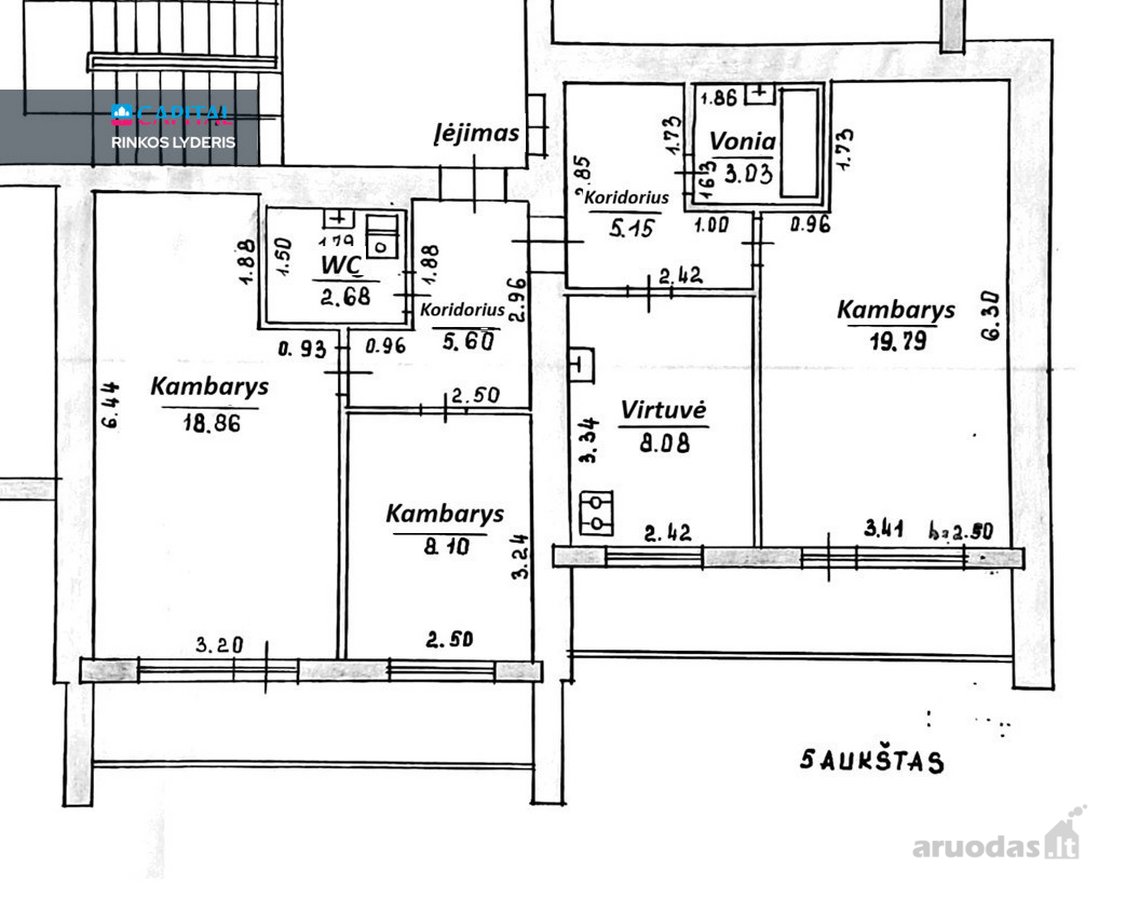 Renovuotame Name Parduodamas Trijų Kambarių - nuotraukos Nr. 13