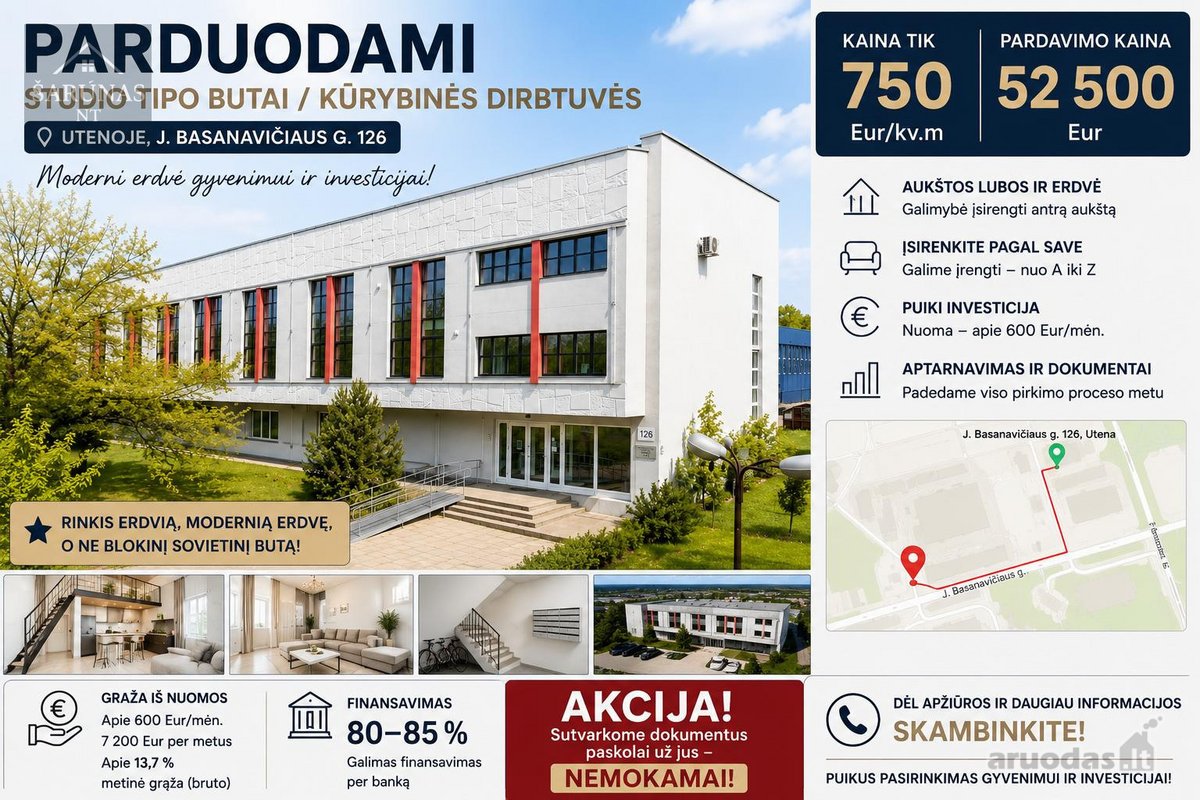 Parduodami Studio Tipo Butai / Kūrybinės - nuotraukos Nr. 2