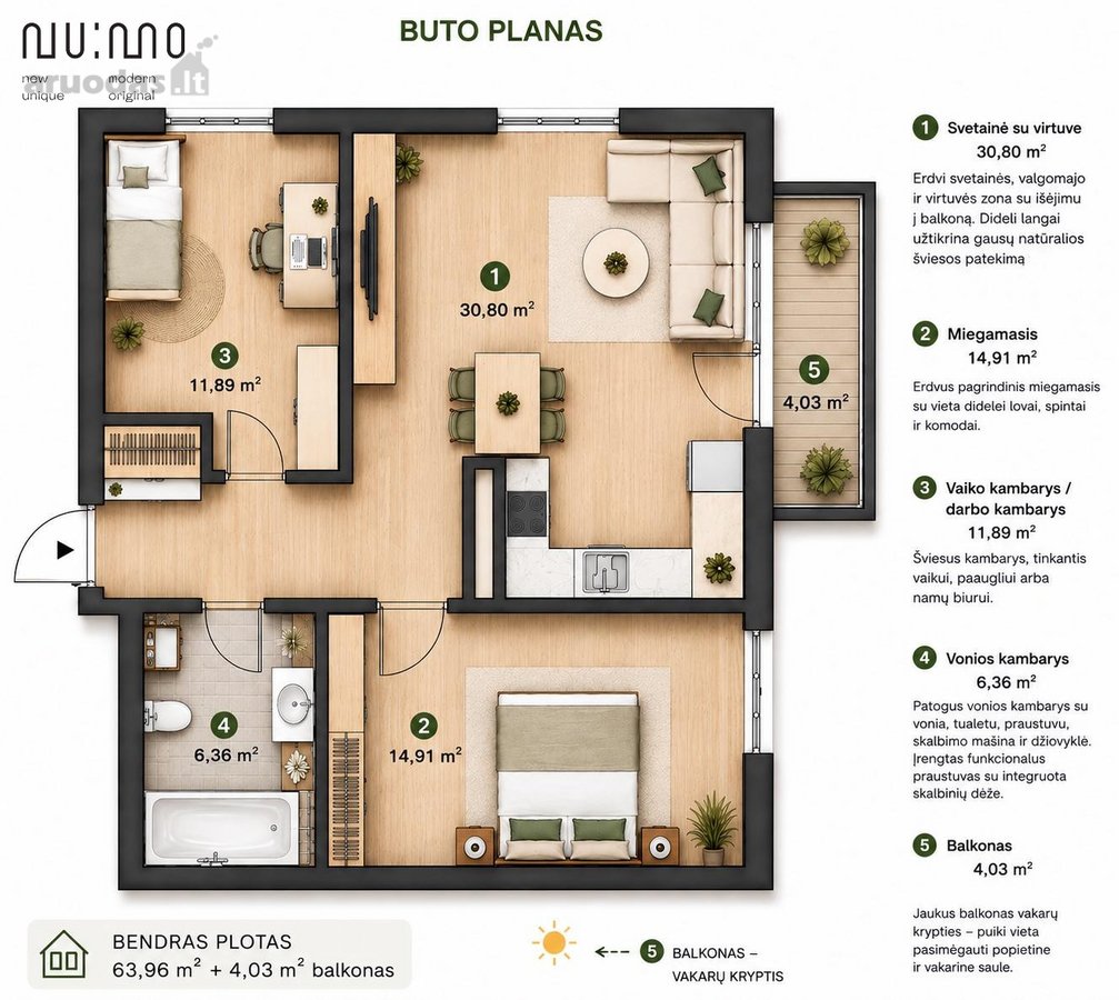 Parduodamas jaukus ir stilingai įrengtas 3 - nuotraukos Nr. 30
