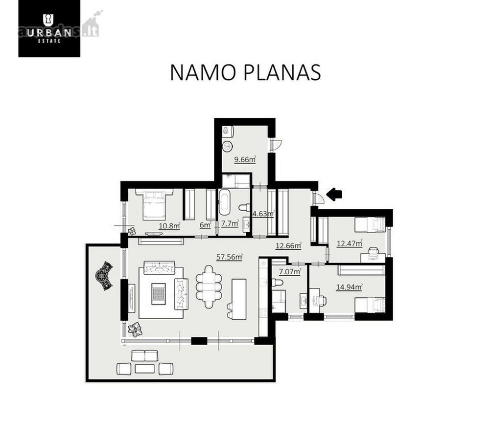 A++ Klasės Modernios Architektūros Namas - nuotraukos Nr. 17