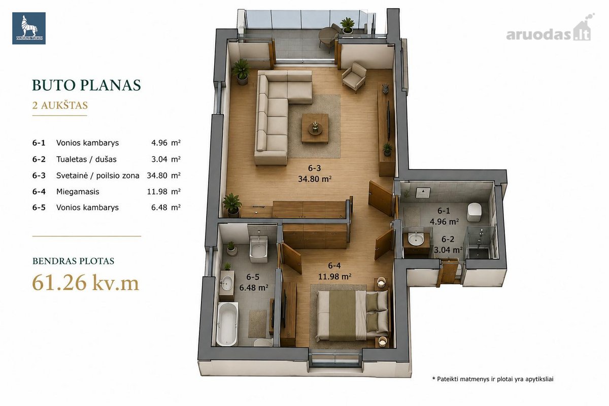 Parduodamas išskirtinis apartamentas projekte - nuotraukos Nr. 3