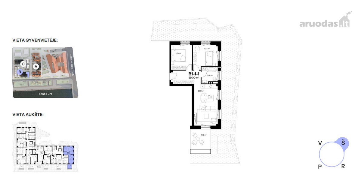 „Memelio mieste“ parduodamas 59 m² kruopščiai - nuotraukos Nr. 18