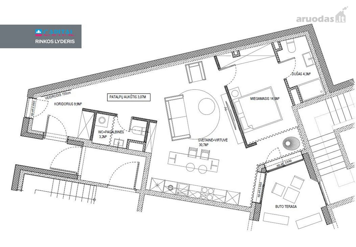 Nuomojamas 2 Kambarių Butas Vilniaus Senamiestyje - nuotraukos Nr. 19