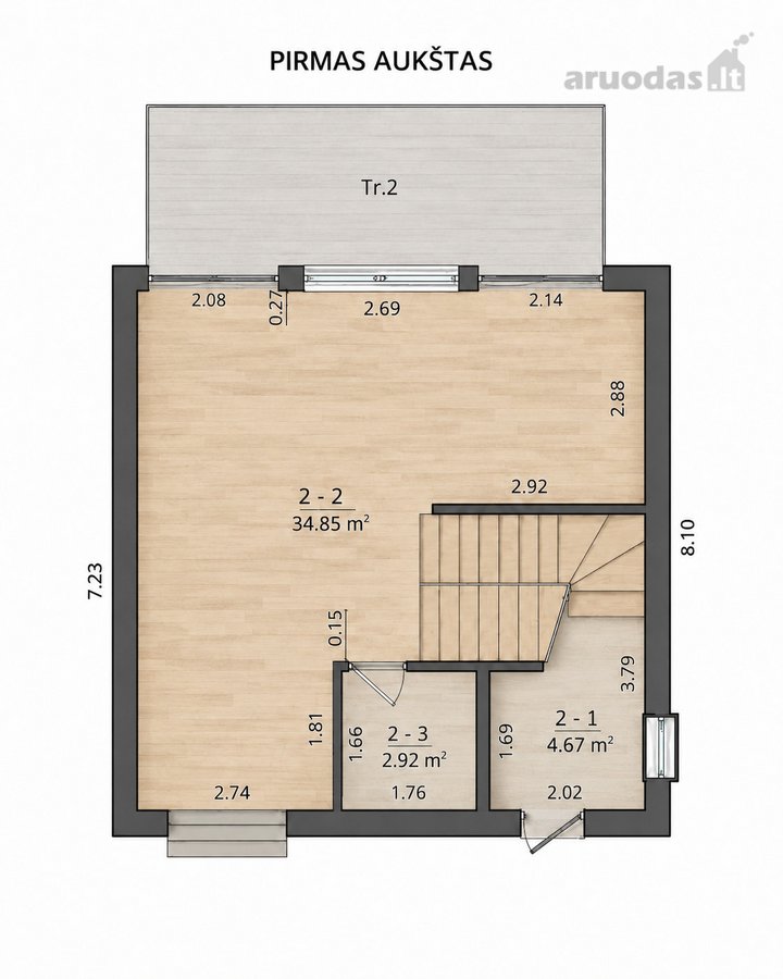 Parduodamas 132 m² kotedžas su garažu, terasa - nuotraukos Nr. 54