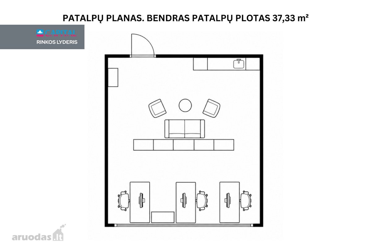 Parduodama Šviesi Administracinė Patalpa - nuotraukos Nr. 21