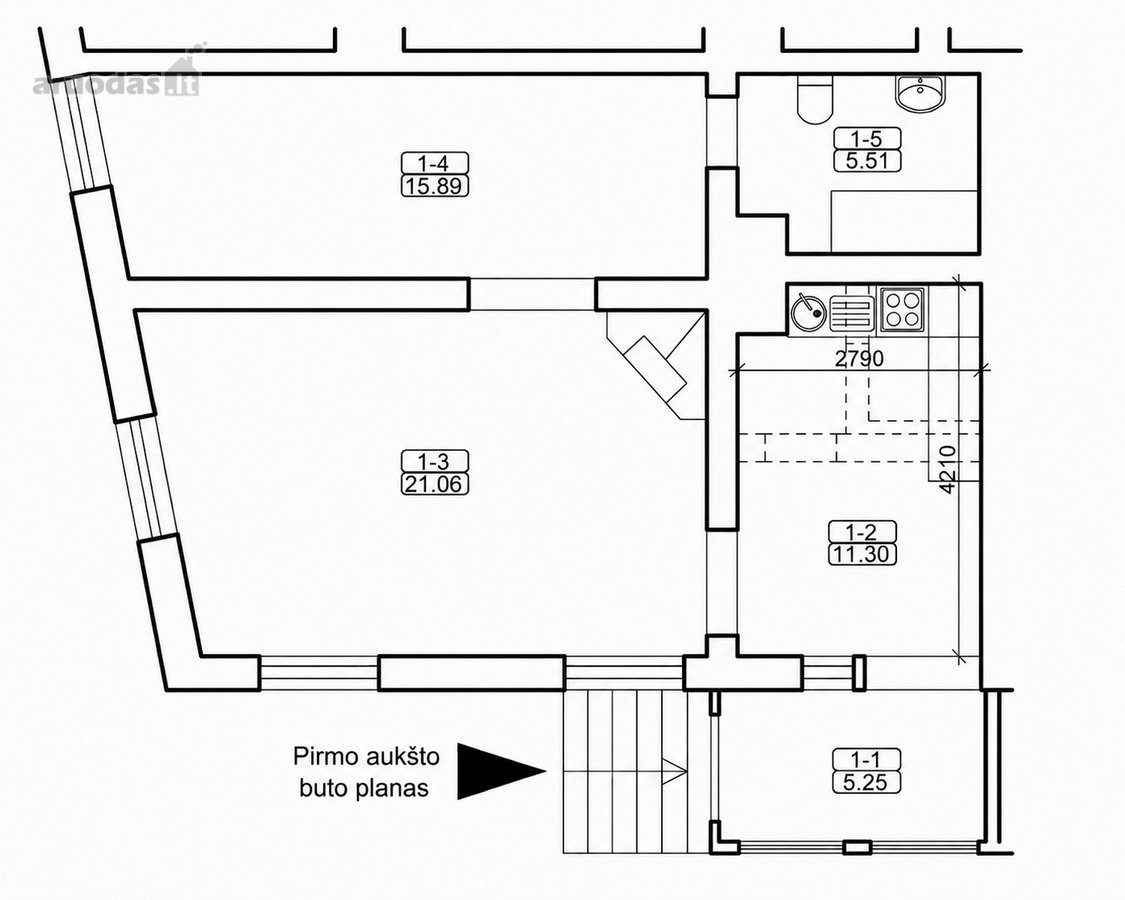 Žvėrynas, Istorinė Vila, Erdvus 2 Kambarių 59 - nuotraukos Nr. 39