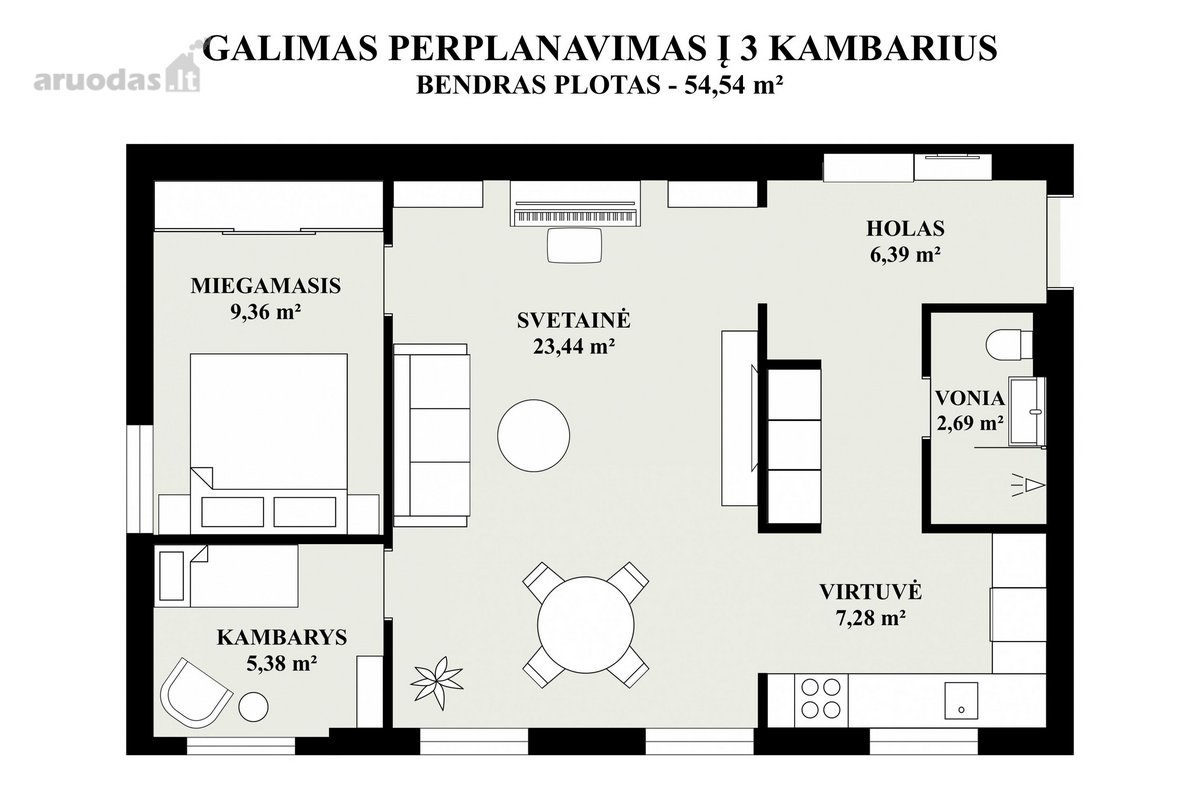 Parduodamas Išskirtinis 2 Kambarių Butas - nuotraukos Nr. 23