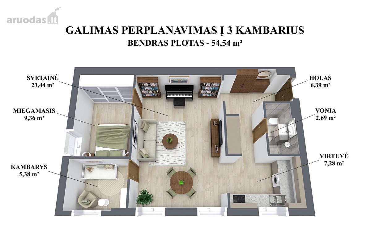 Parduodamas Išskirtinis 2 Kambarių Butas - nuotraukos Nr. 24