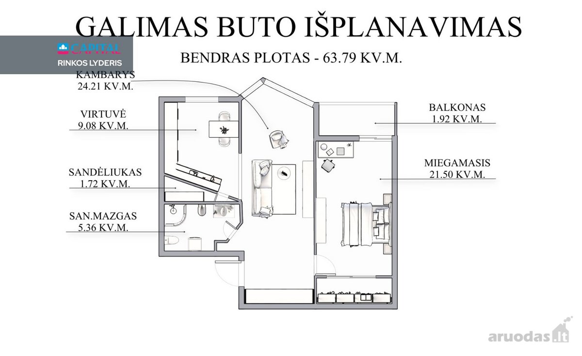 Parduodamas Jaukus 2 Kambarių Butas Žukausko G. 41 - nuotraukos Nr. 26
