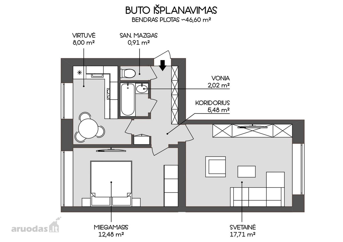 Labai Jaukus Ir Šviesus 2 K. Butas Rumpiškės - nuotraukos Nr. 18
