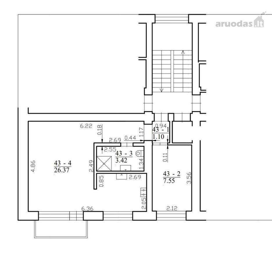 Parduodamas 2 kambarių butas su rūsiu - nuotraukos Nr. 7