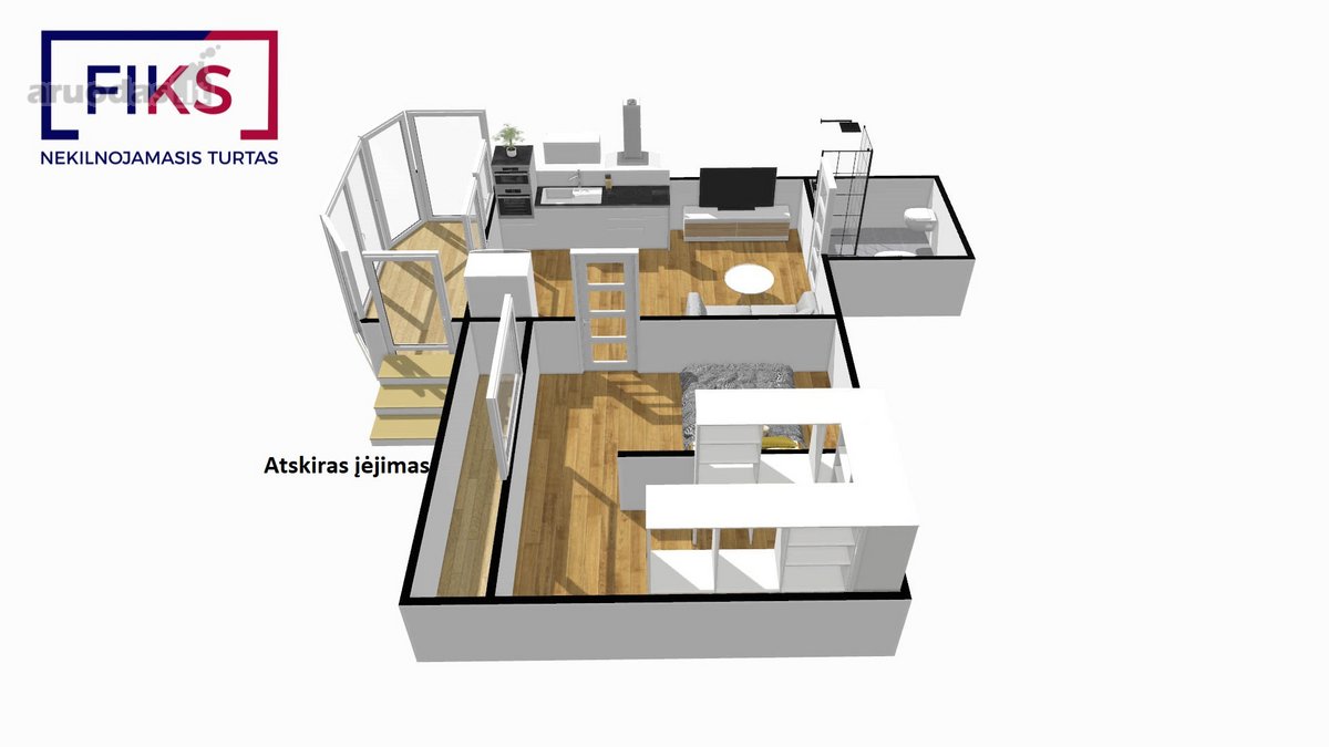 Parduodamas 2 Kambarių Butas Su Parkingu Itin - nuotraukos Nr. 32