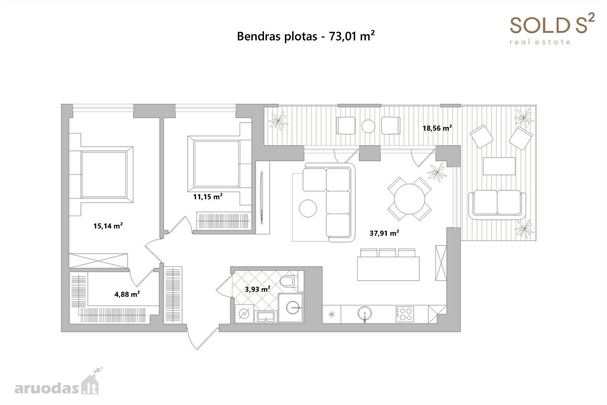 Apartamentai Markučiuose išsiskiria didele - nuotraukos Nr. 18